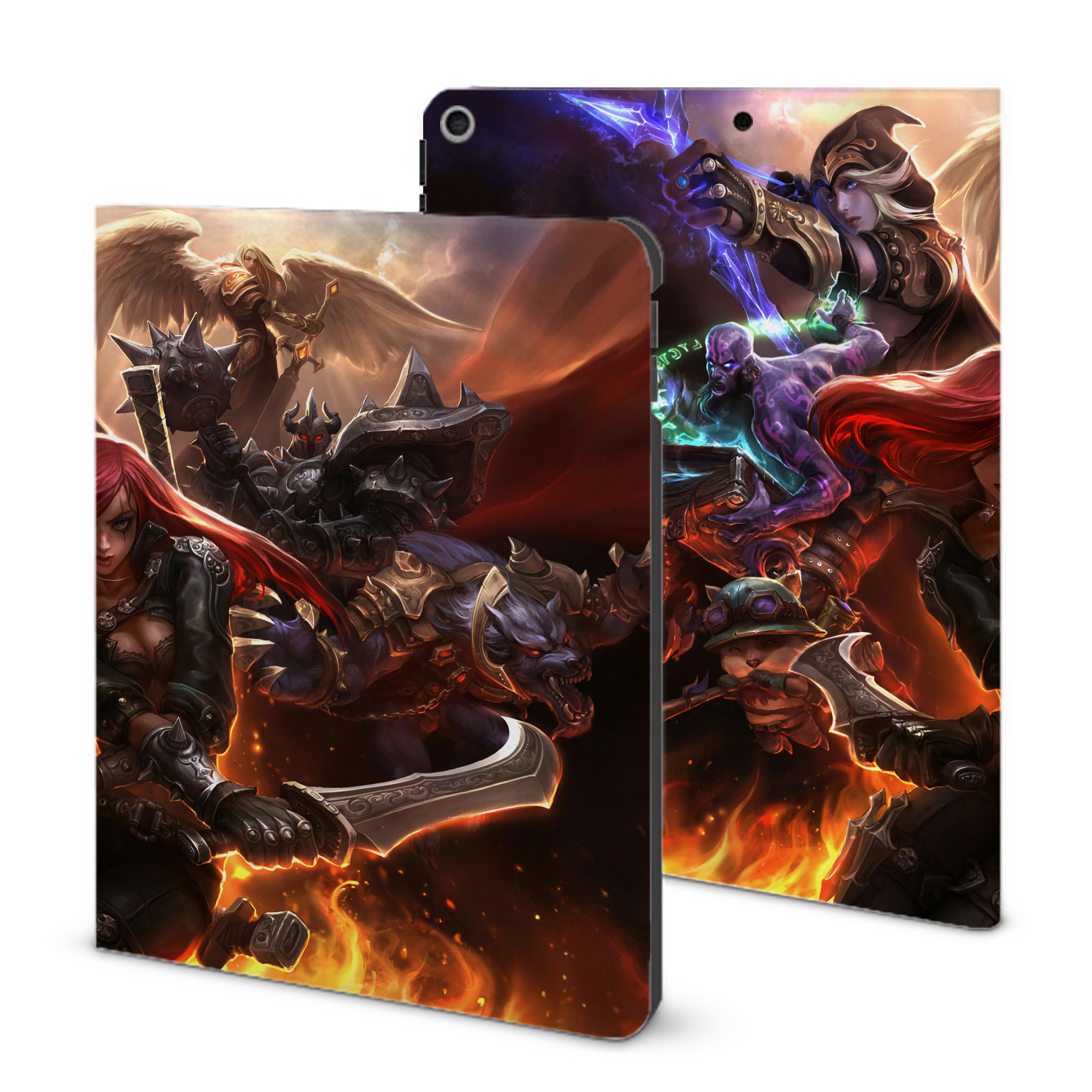 （画像用） リーグ・オブ・レジェンド League of Legends LOL IPad ケース ブック型 PUレザー TPU 耐衝撃 軽量 薄型 ペン収納なし 全面保護 IPad 各モデル対応